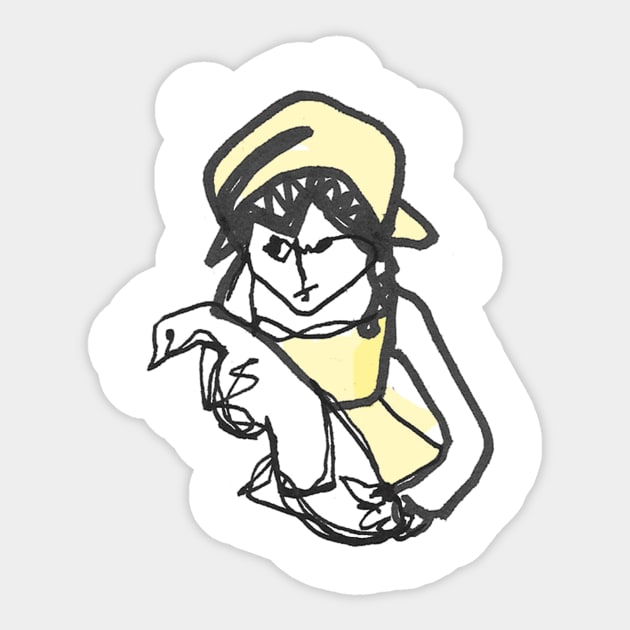 lady in yellow Sticker by ellamaehope